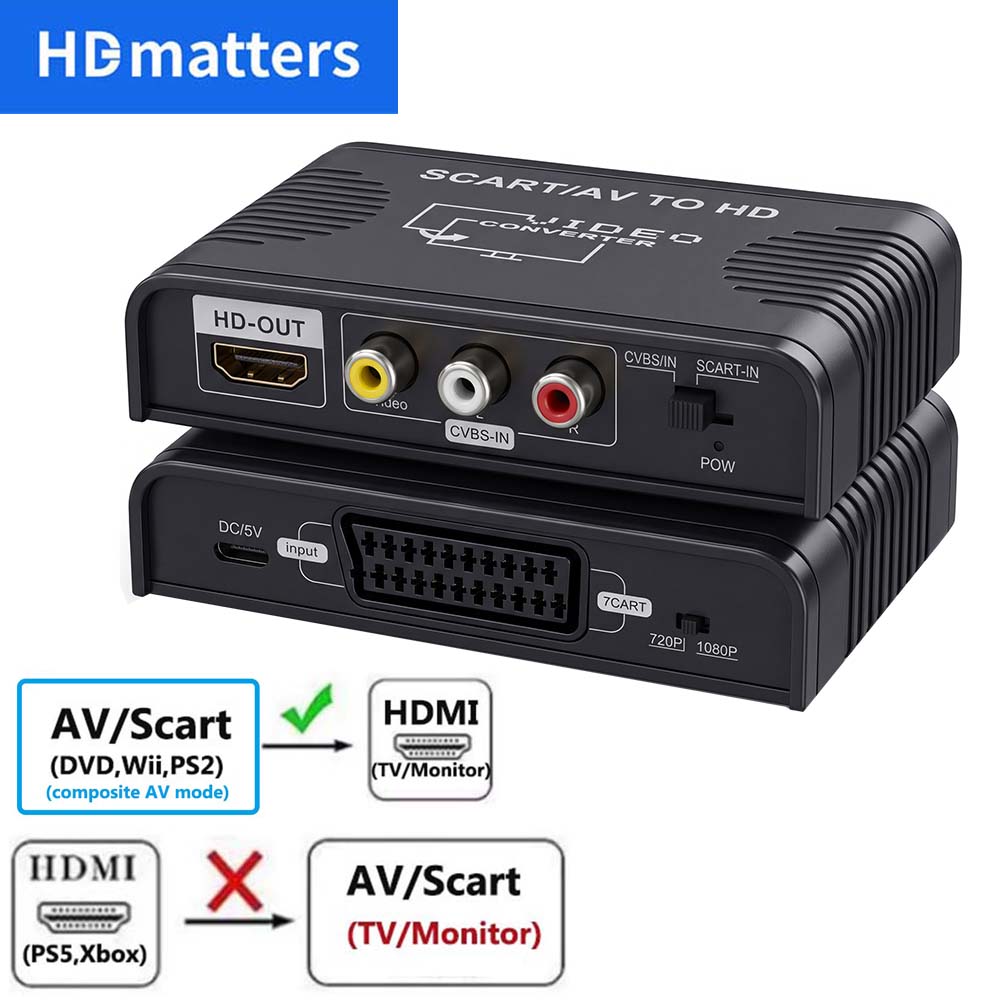 Scart To Hdmi - Convertitore Scart a HDMI 2-in-1, Cavo