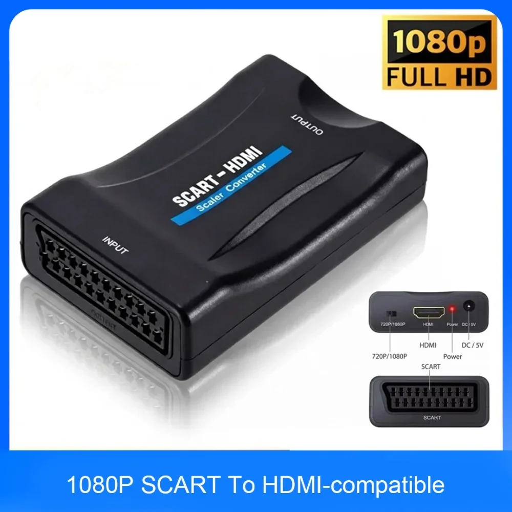 Scart To Hdmi - Adattatore convertitore da SCART a HDMI,